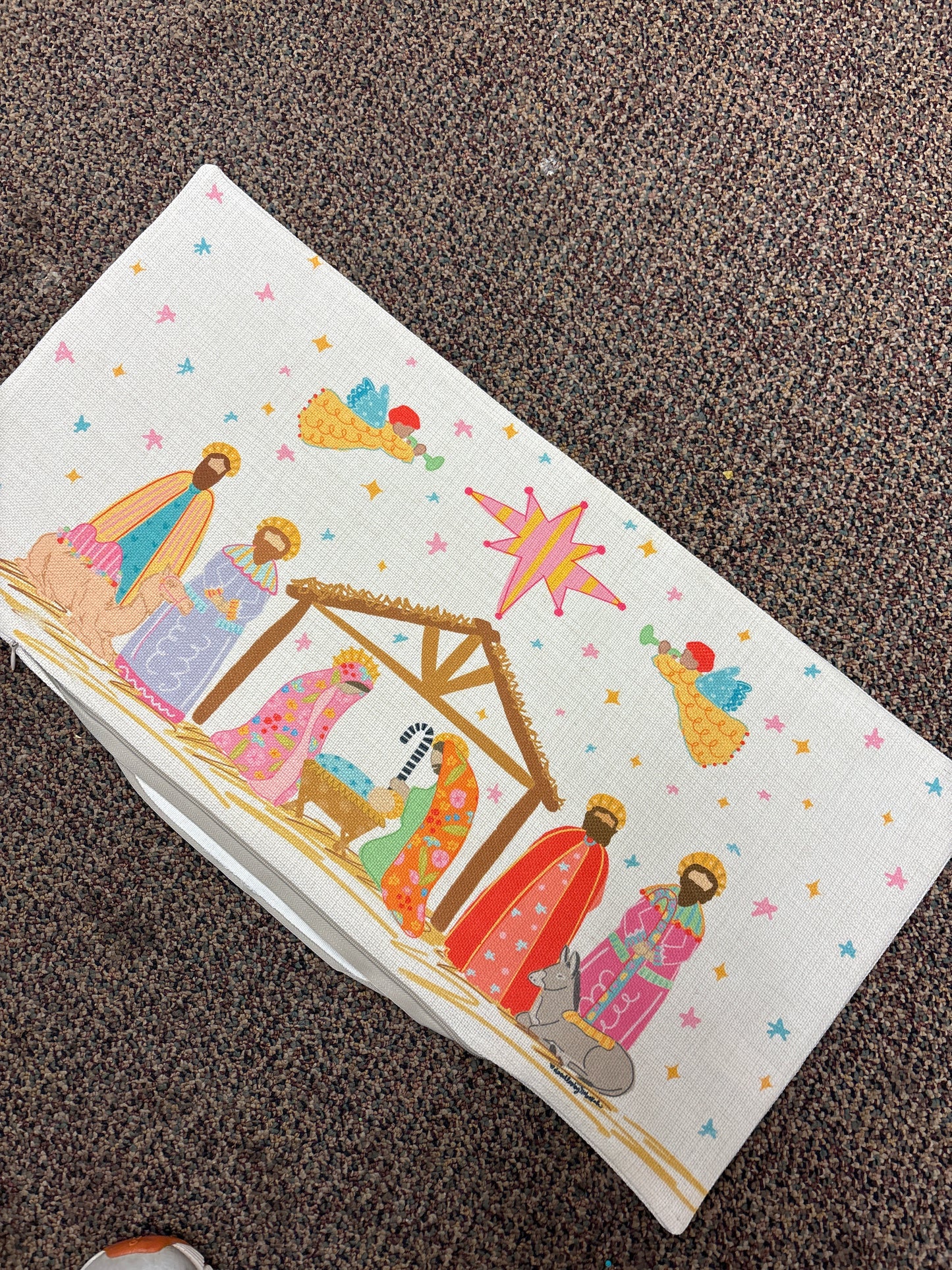 Colorful Nativity Pillow
