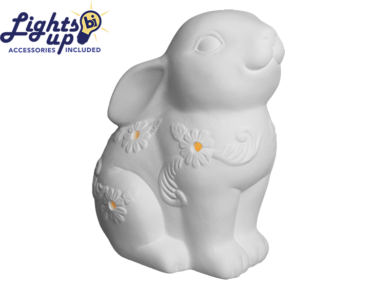 Ceramic Lighted Baroque Bunny