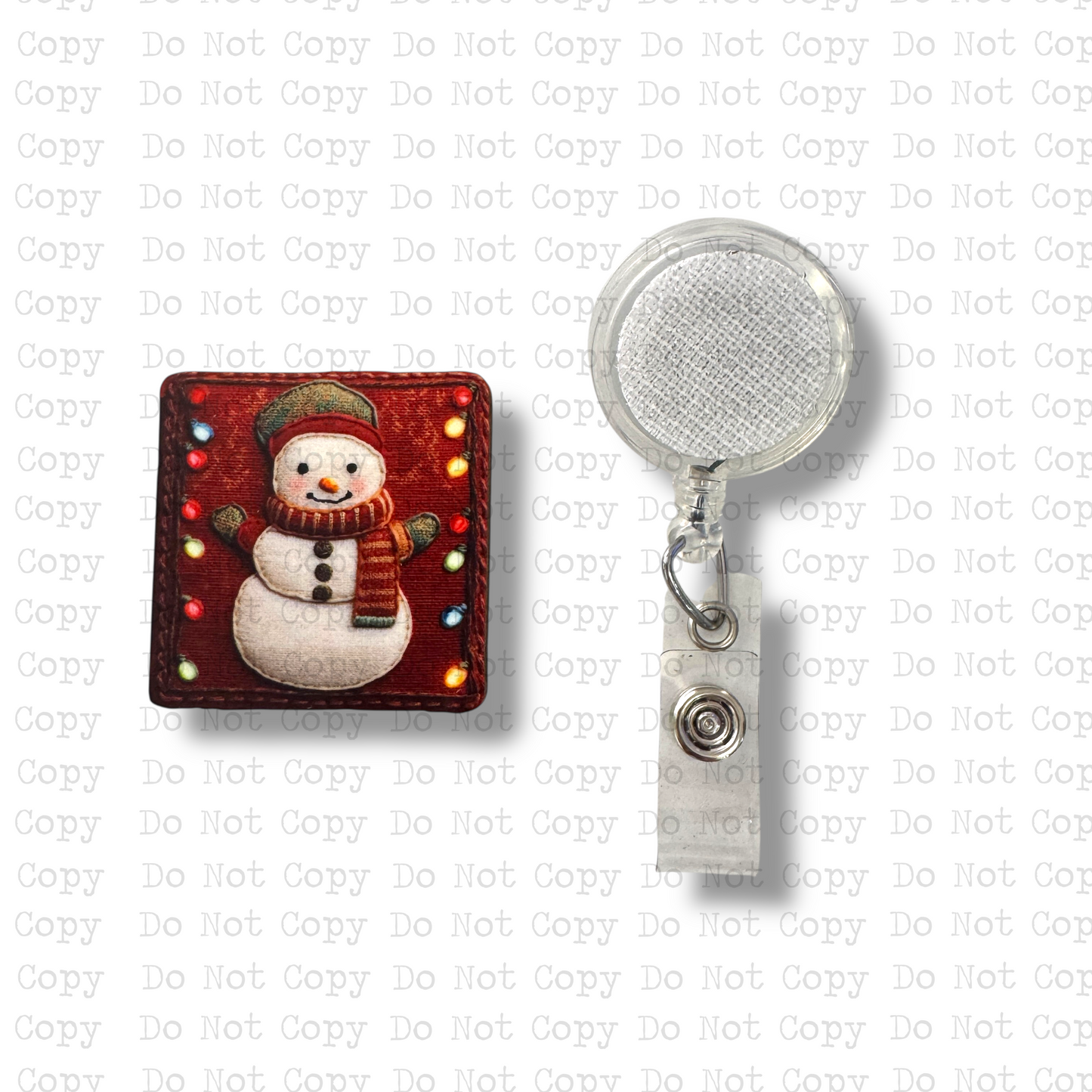 Snowman Tapestry Interchangeable Badge Button with Reel Option