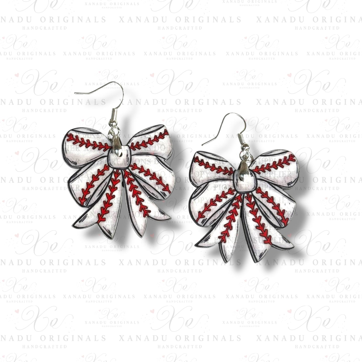 Baseball Bow Earring