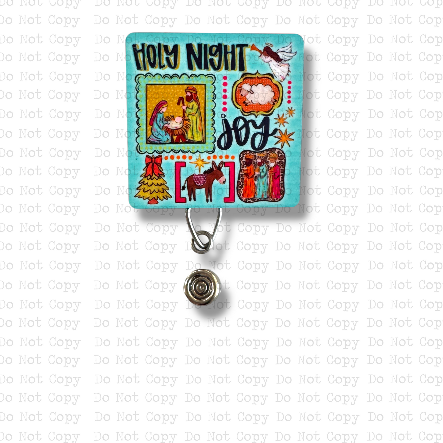 Holy Night Joy Interchangeable Badge Button with Reel Option