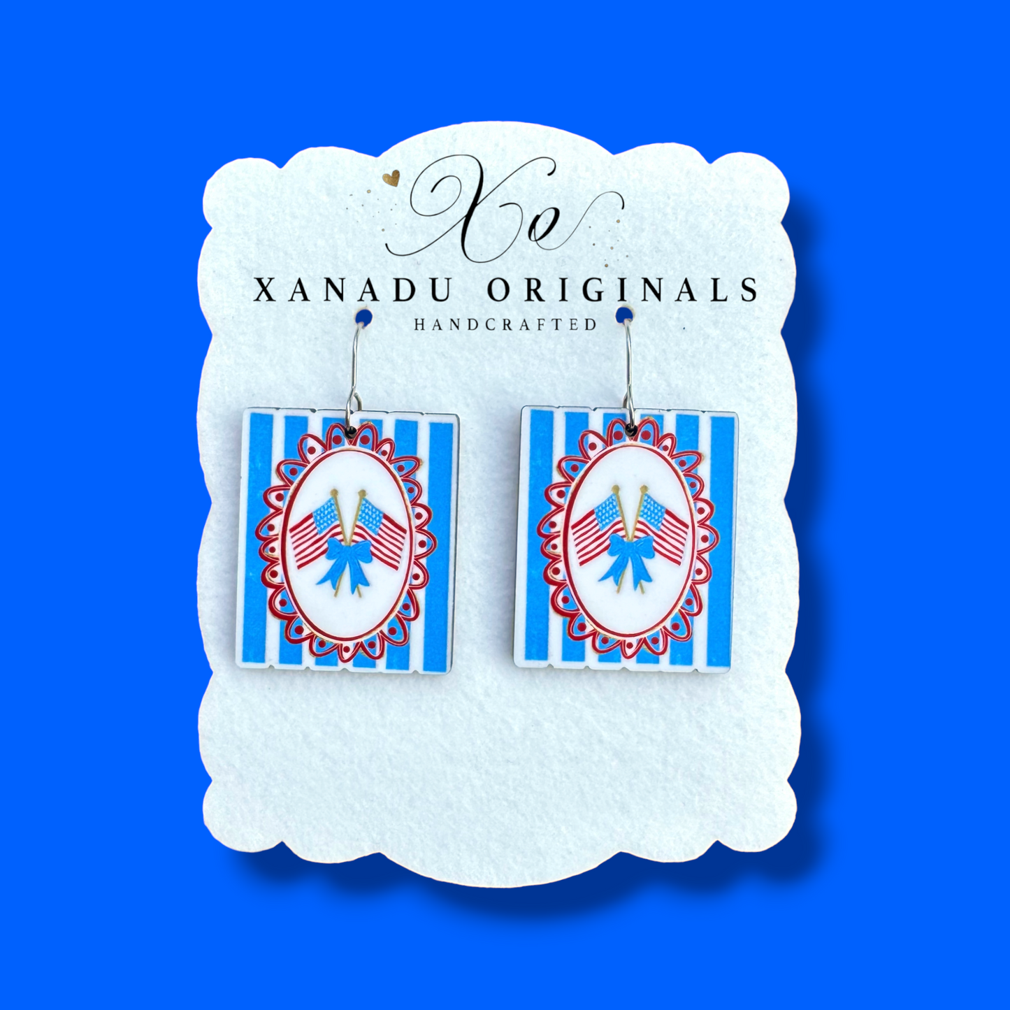 Vintage Americana Flag Earrings