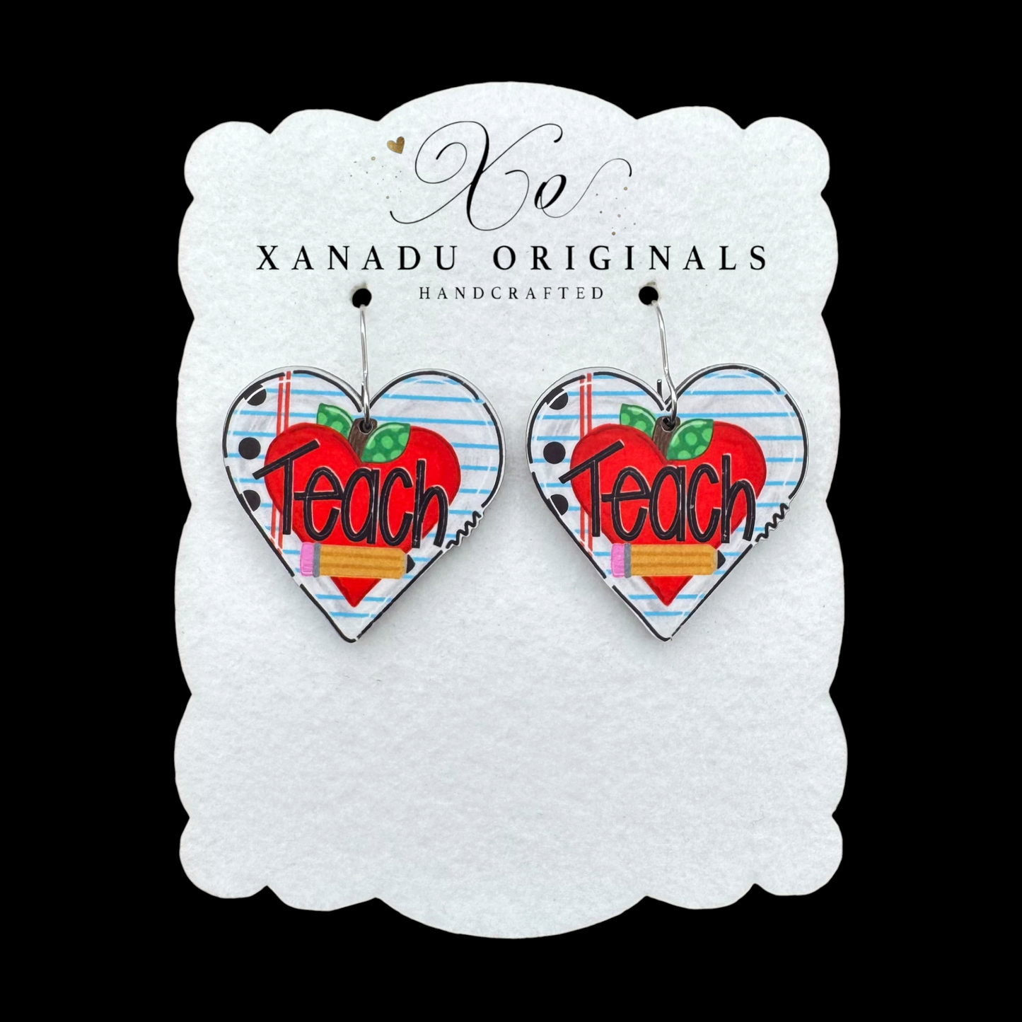 Teach Heart Earrings