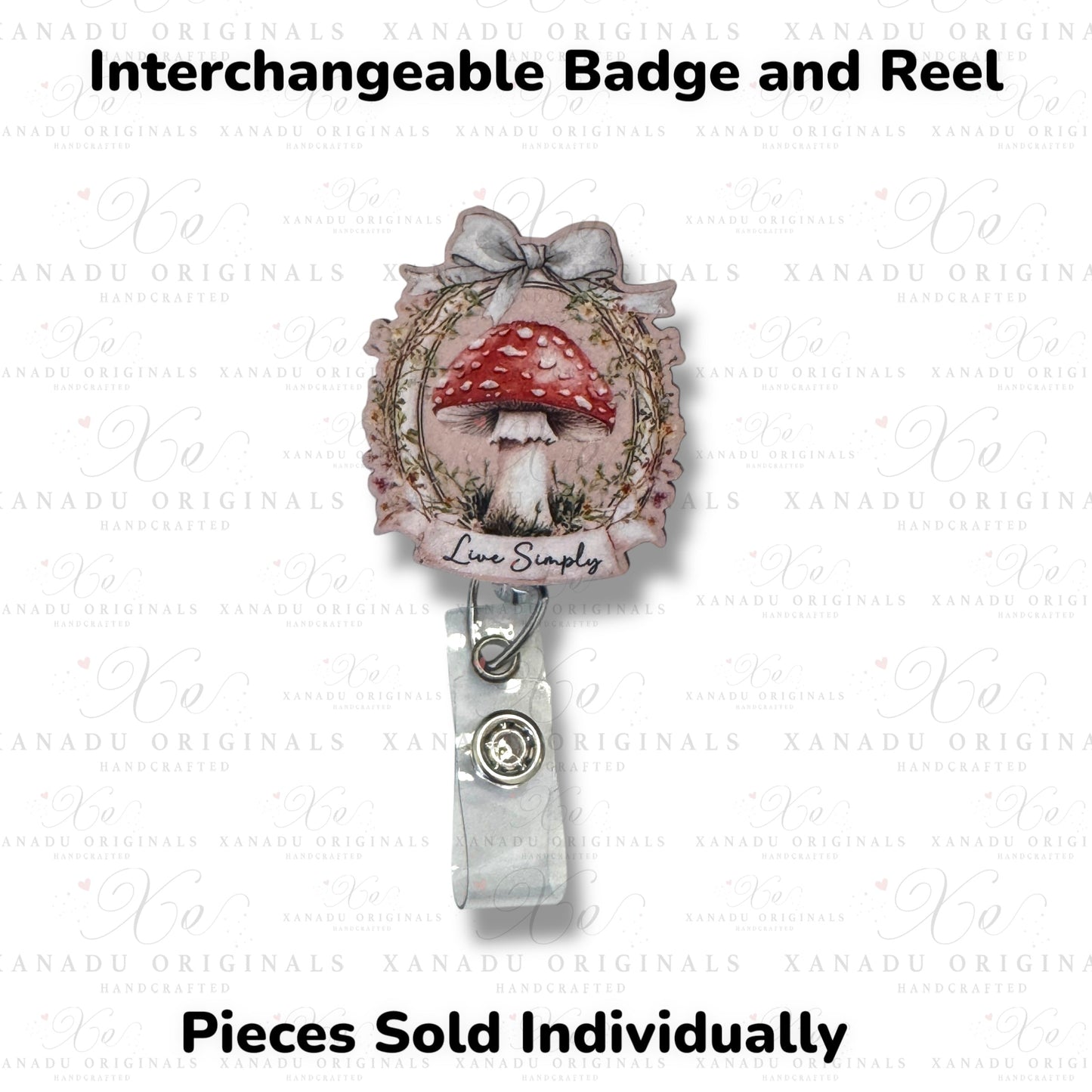Live Simply Interchangeable Badge Button with Reel Option