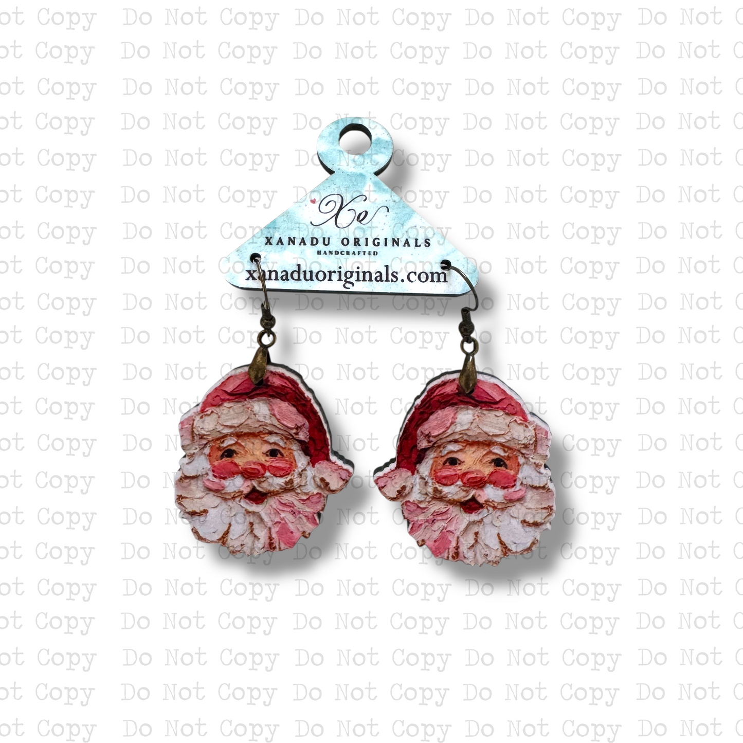 Hand Painted Santa Earrings