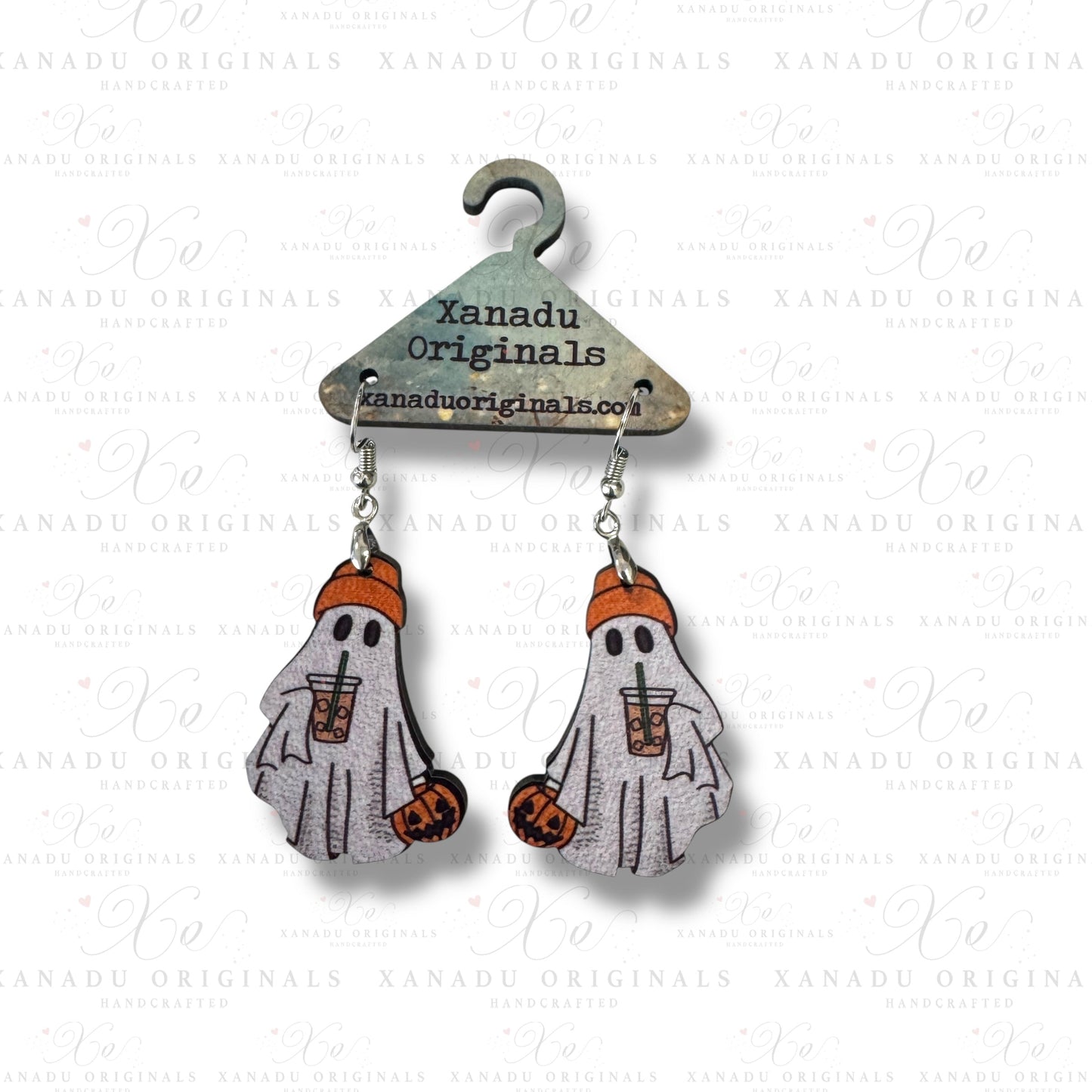 Ghost With Iced Coffee Earrings