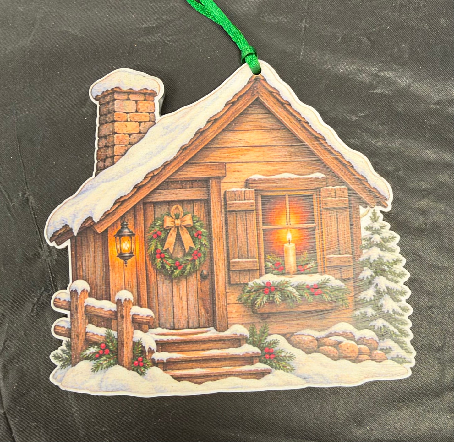 Snowy Cabin Ornament