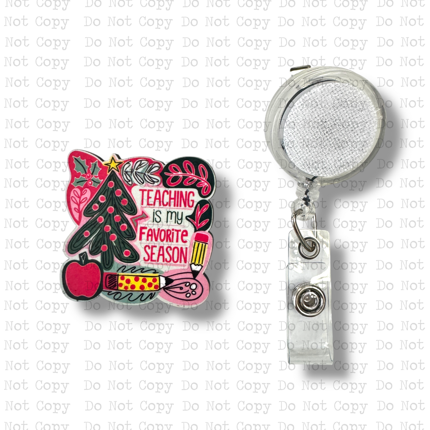 Teaching My Fav Season Interchangeable Badge Button with Reel Option