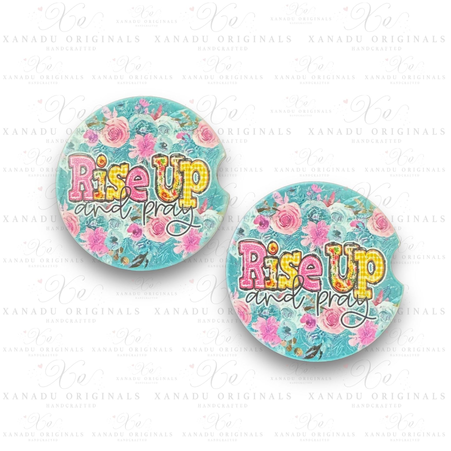 Rise Up And Pray Ceramic Car Coasters - 1