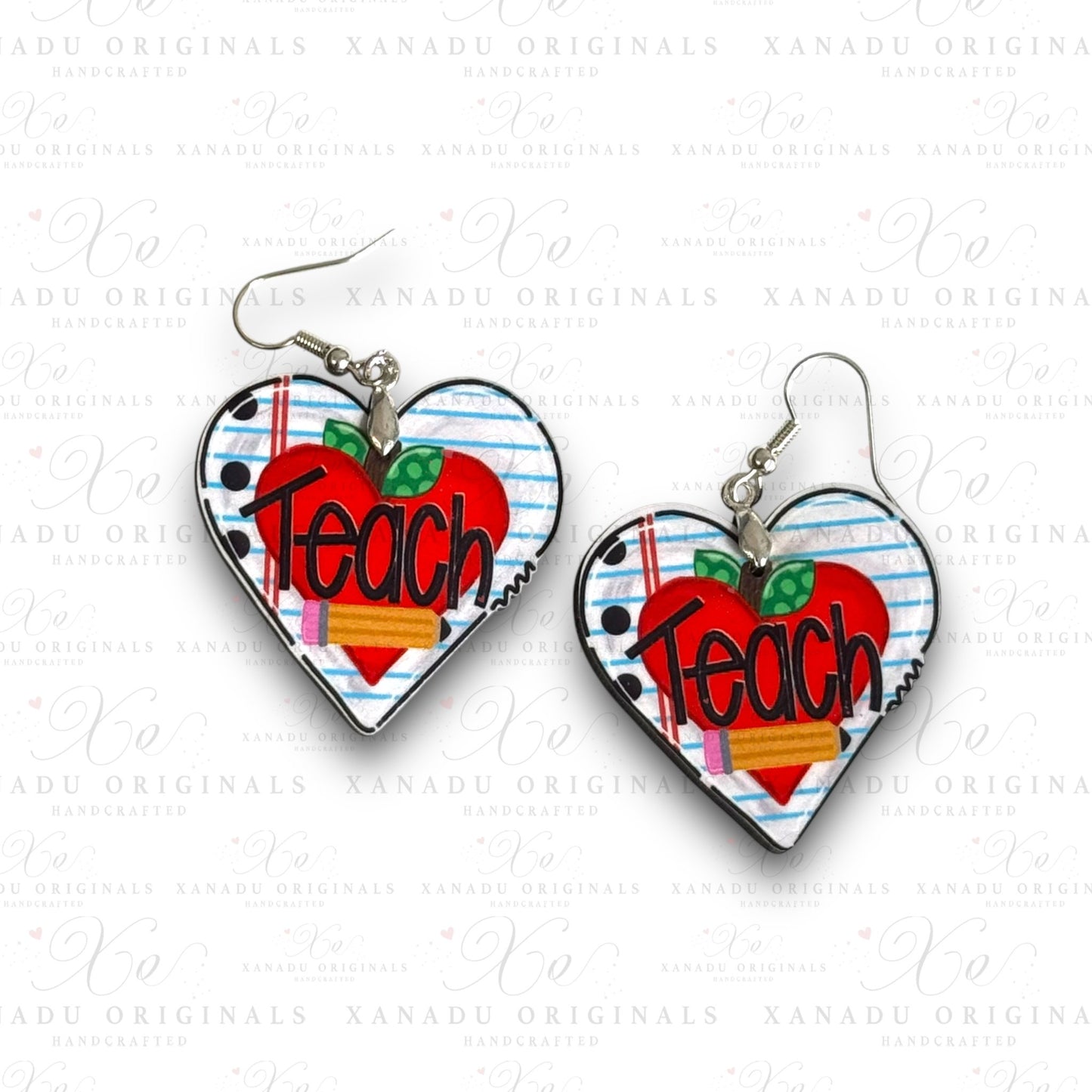 Teach Heart Earrings - 1