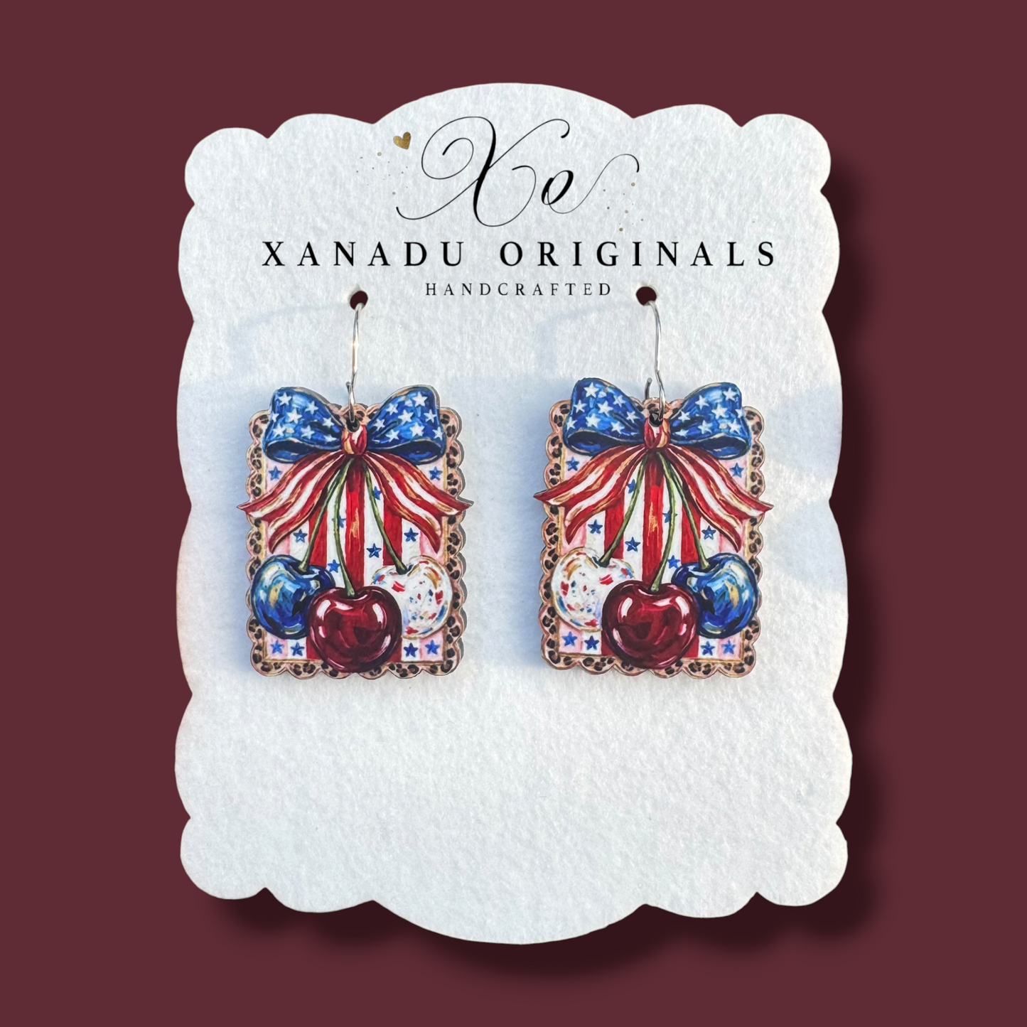 Patriotic Cherry Earrings