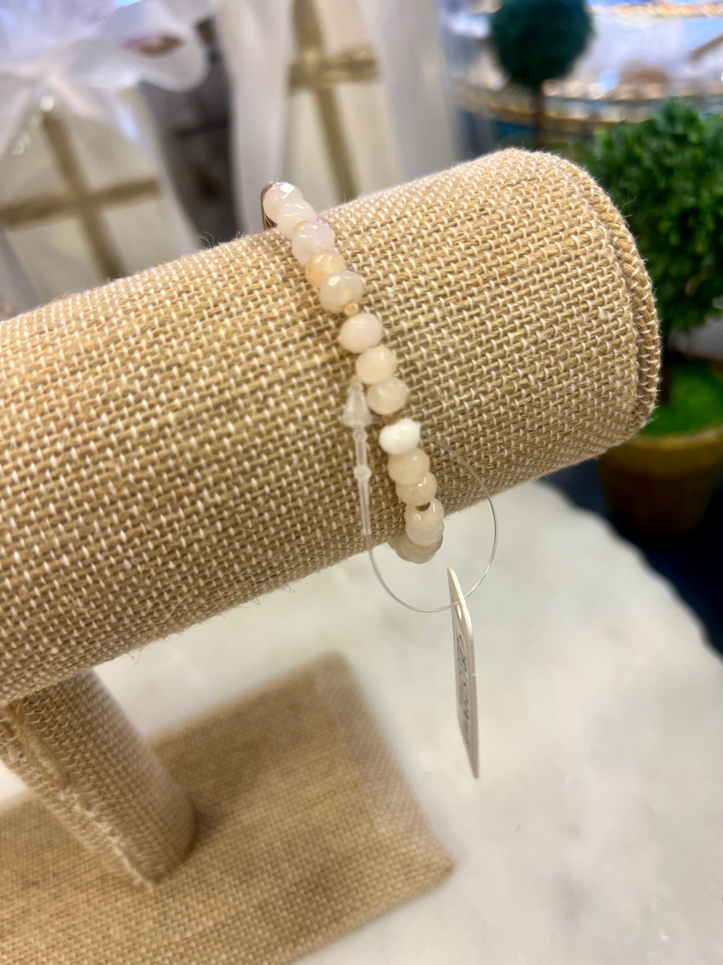 Glass Bead Cross Bracelet