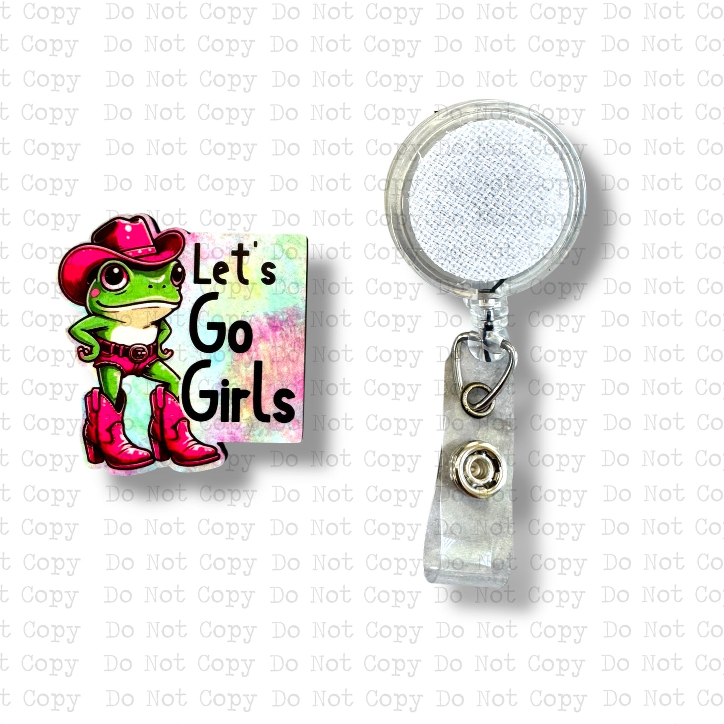 Lets Go Girls Interchangeable Badge Button with Reel Option