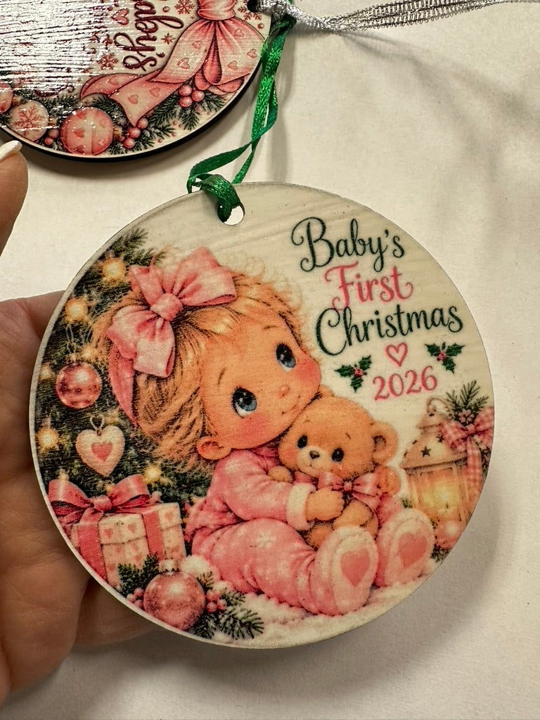 Baby's First Christmas 2026 Little Girl Ornament