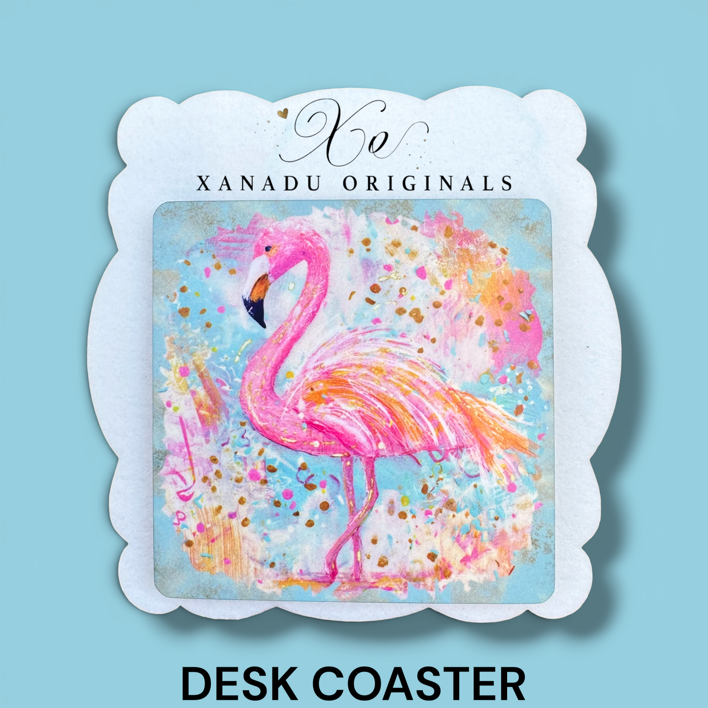 Coastal Chic Pink Flamingo Coaster