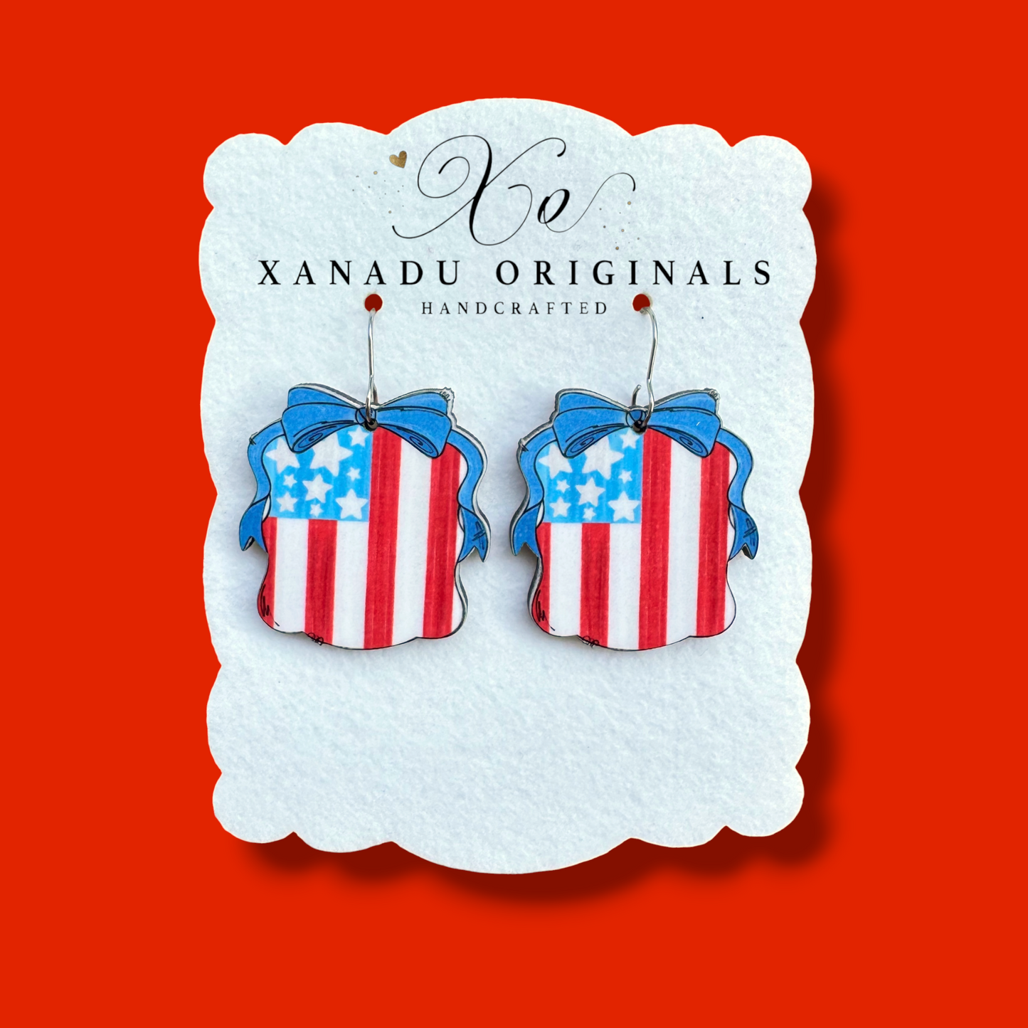 Coquette Flag Frame Earrings