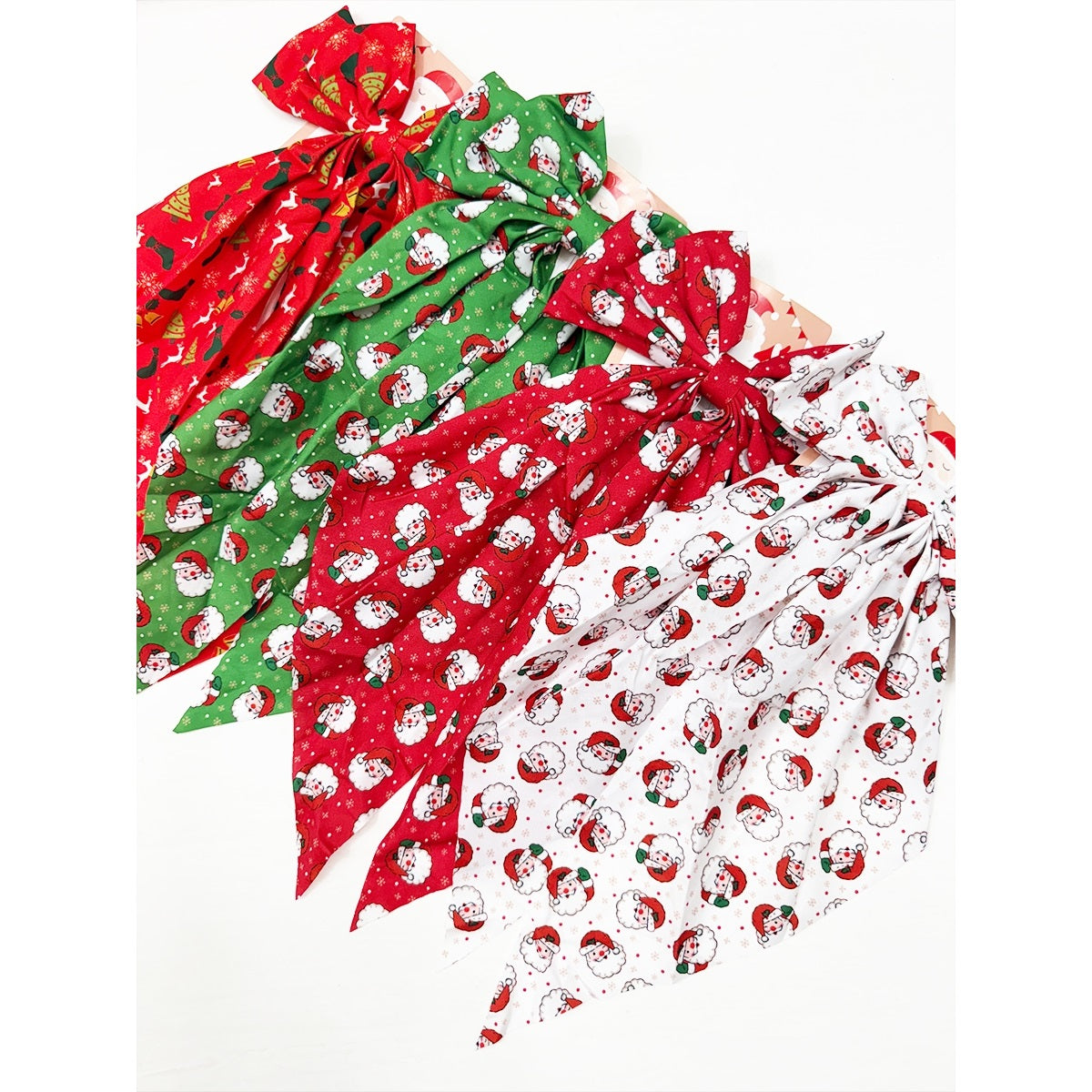 Christmas Boarder Print Bow Hair Clip