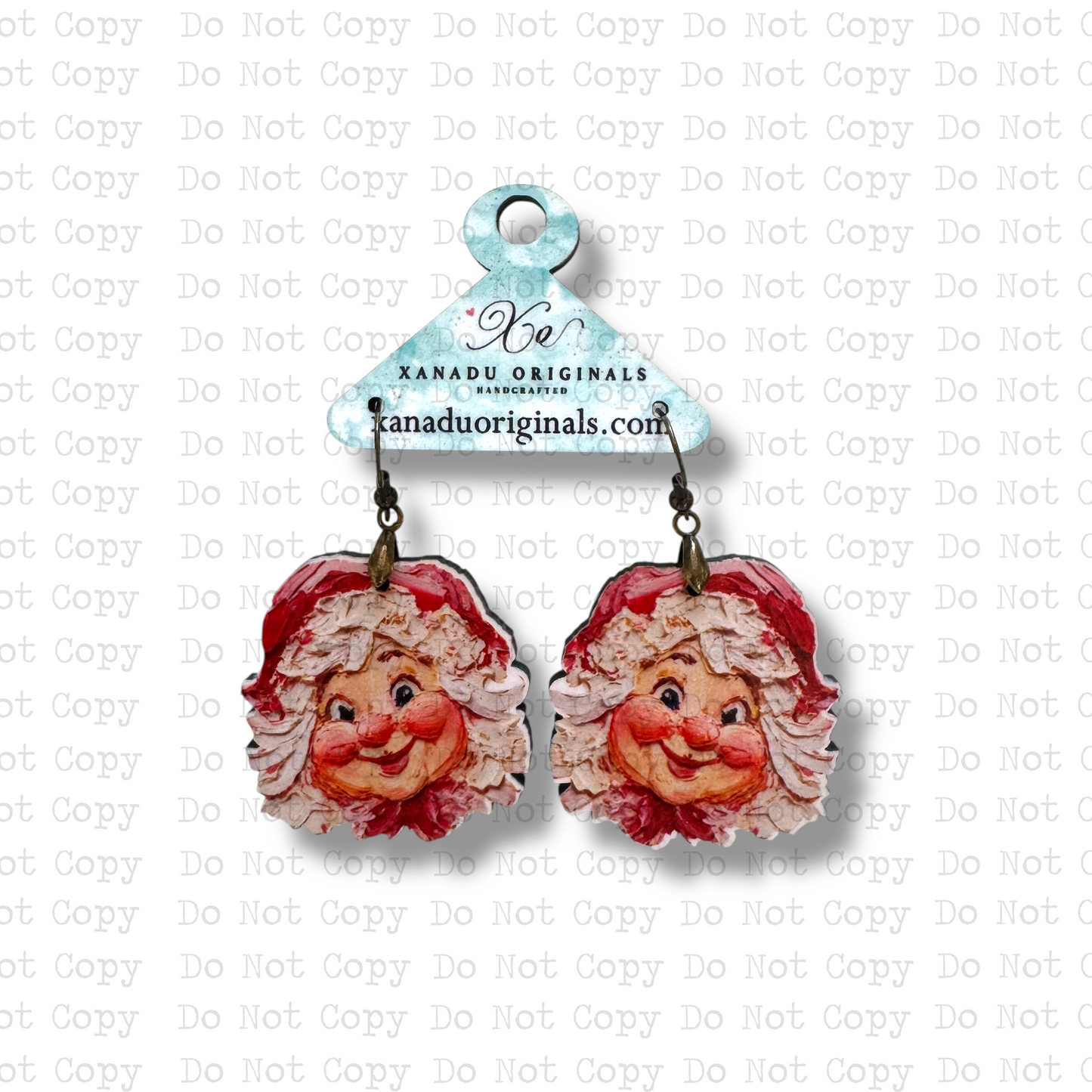Hand Painted Mrs. Clause Earrings