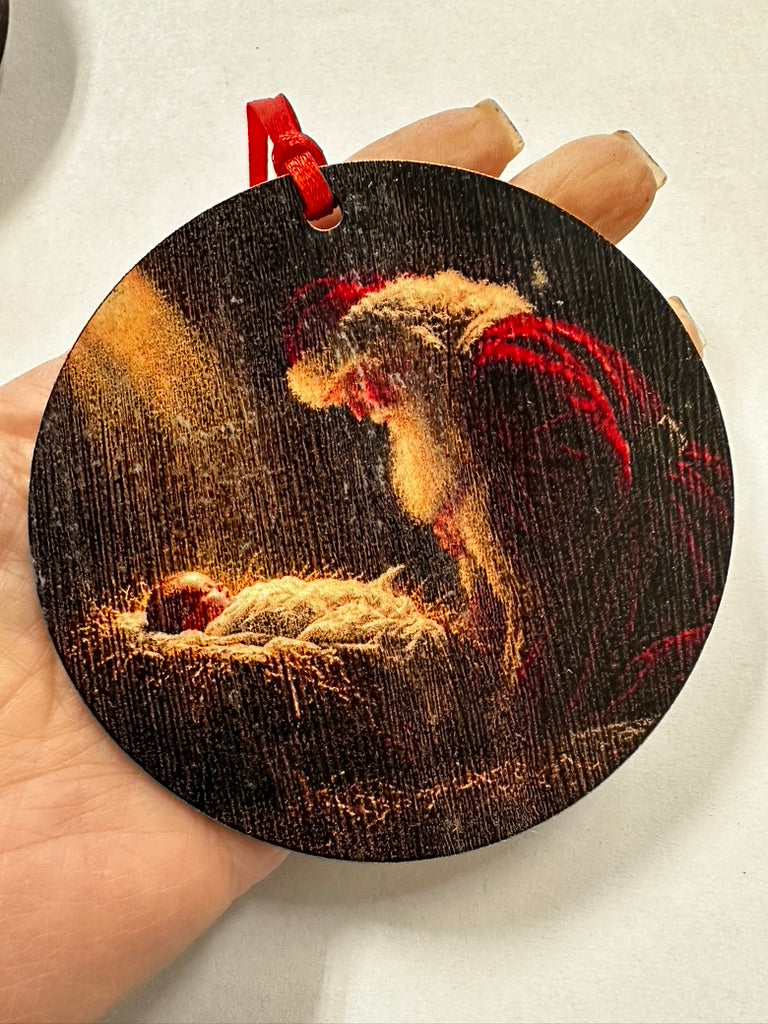 Santa and Jesus Ornament