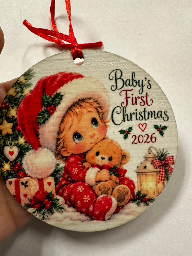 Baby's First Christmas 2026 Little Boy Ornament