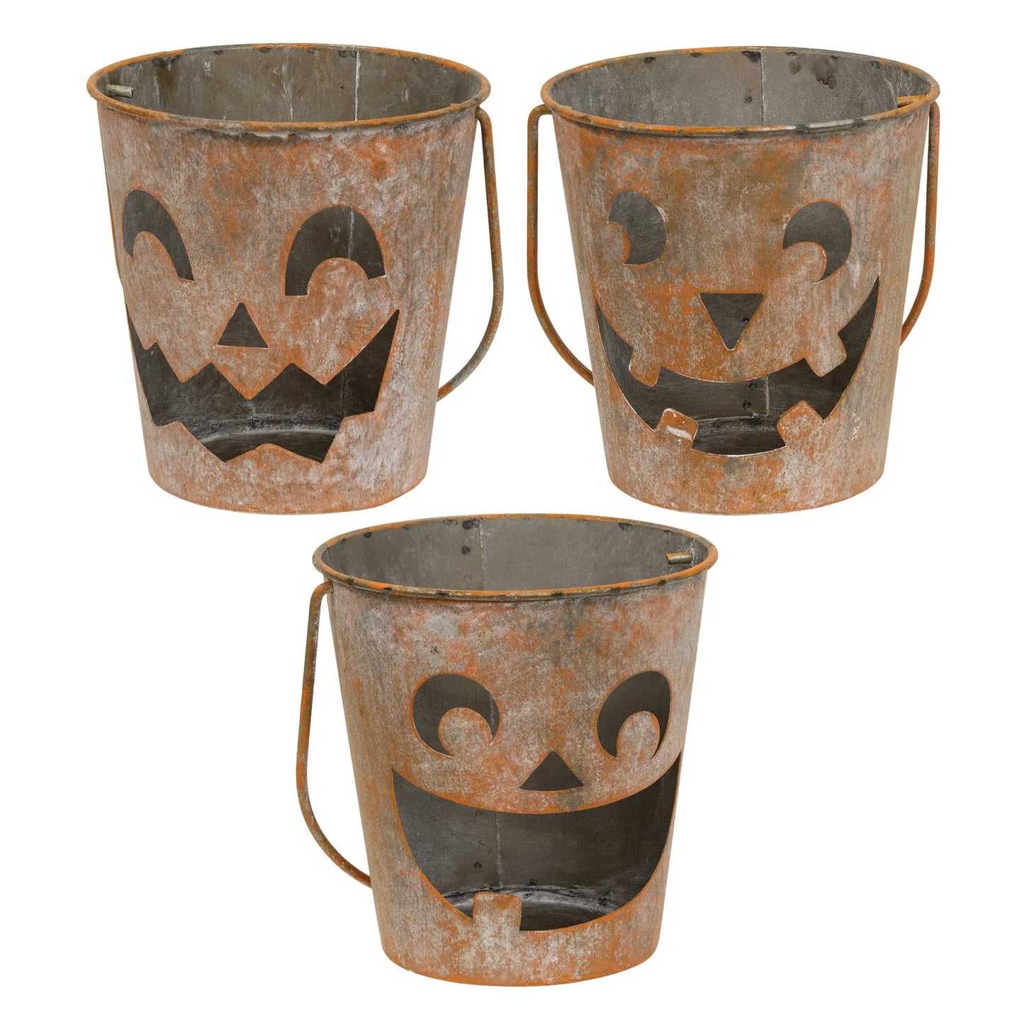 Distressed Metal Jack O Lantern