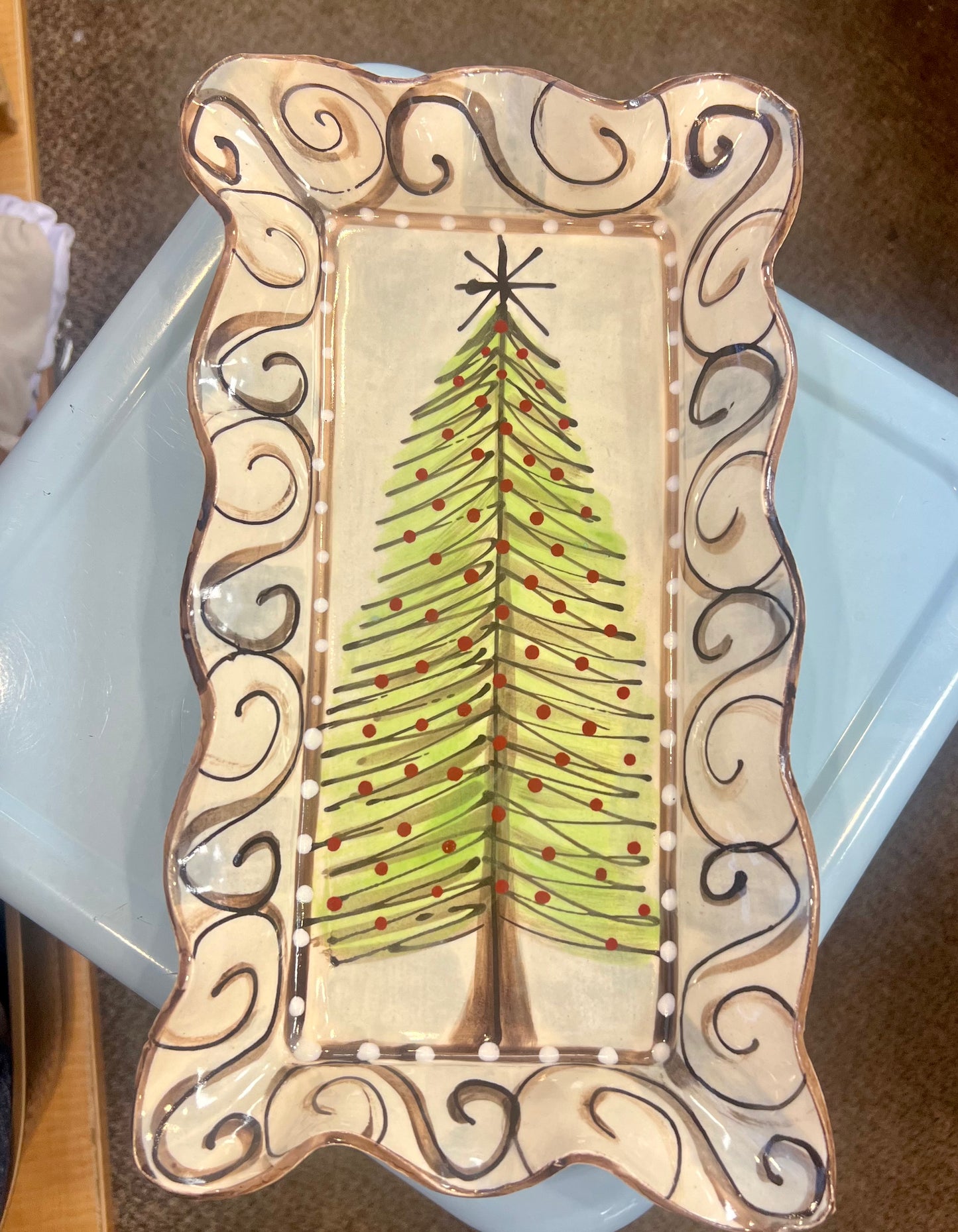 Rectangle Christmas Tree Dish #123