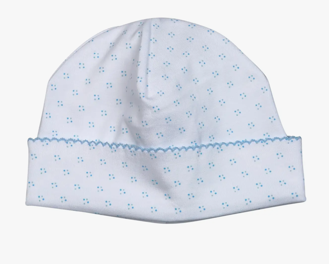 Blue Dots & Blue Trim Pima Beanie