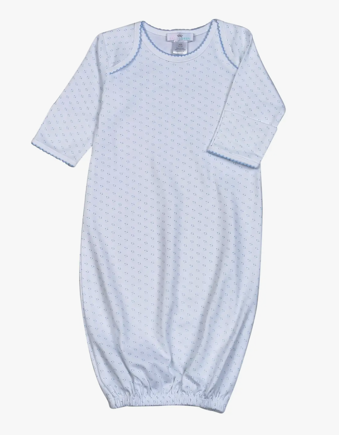 Blue Micro Dot Pima Gown