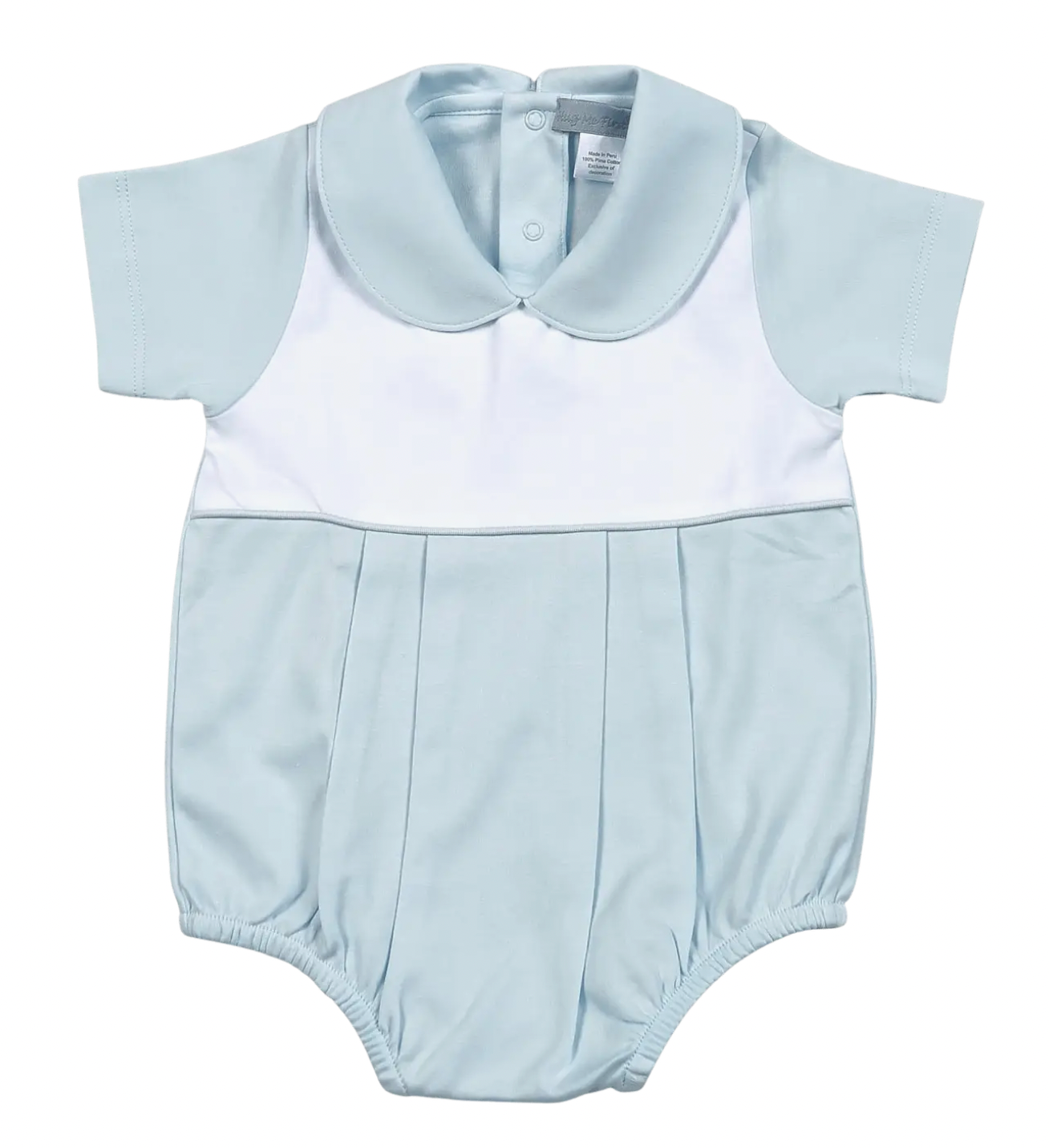 Blue & White Baby Collar Pima Bubble