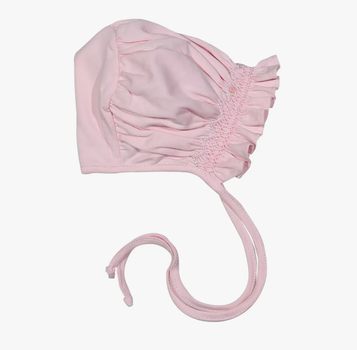 Cathy Pink Hand Smocked Pima Bonnet NB