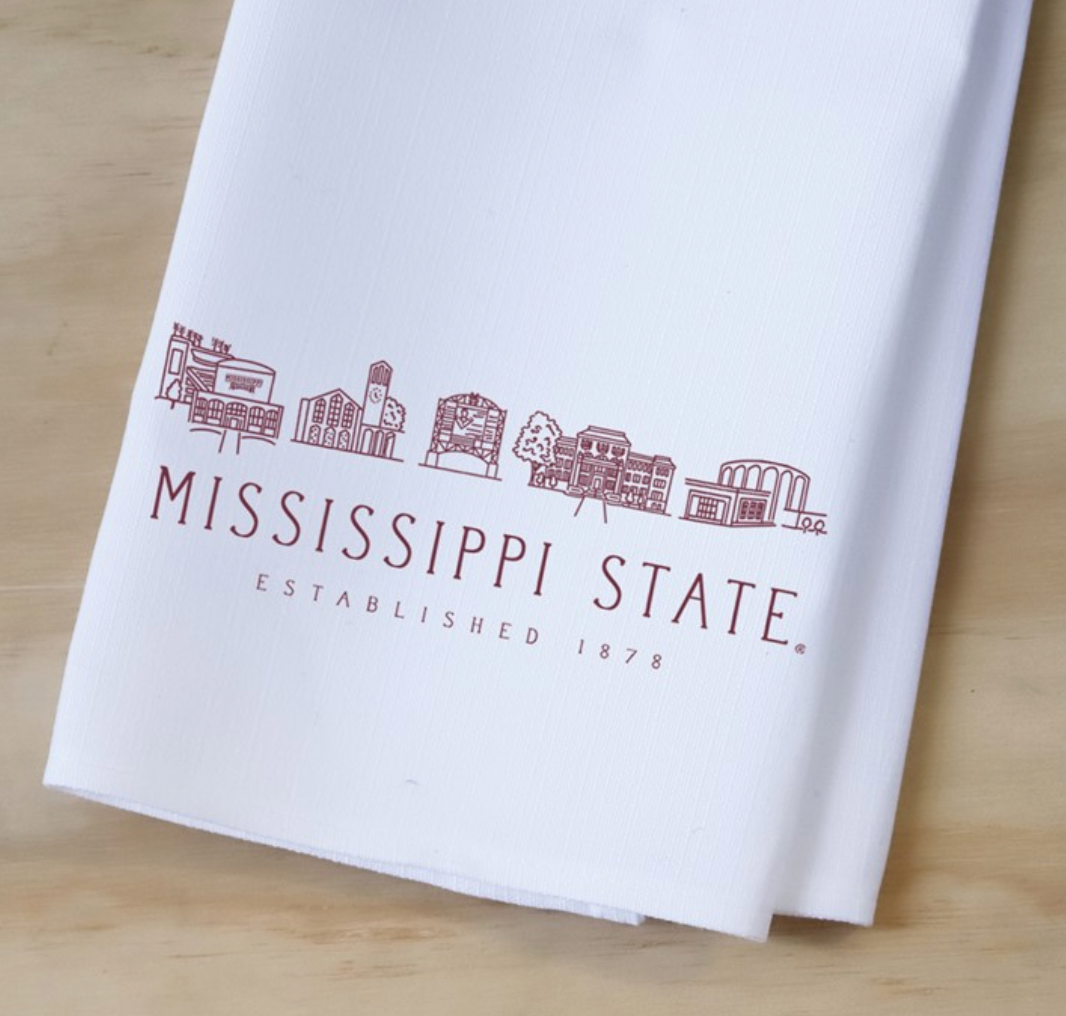 Mississippi State Icons Tea Towel