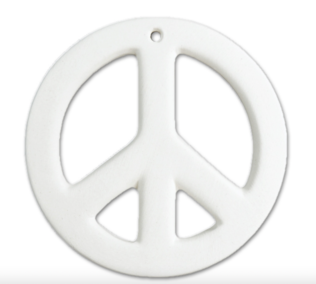 Ceramic Peace Sign Ornament
