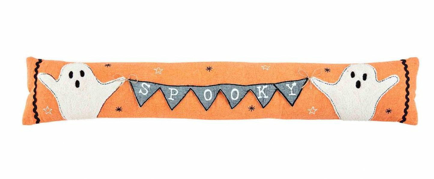 Orange Ghost Halloween Pillow