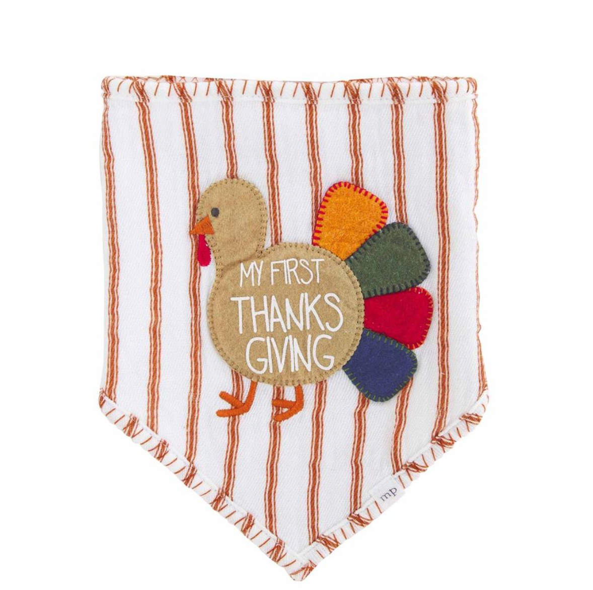 Orange Stripe Thanksgiving Bib