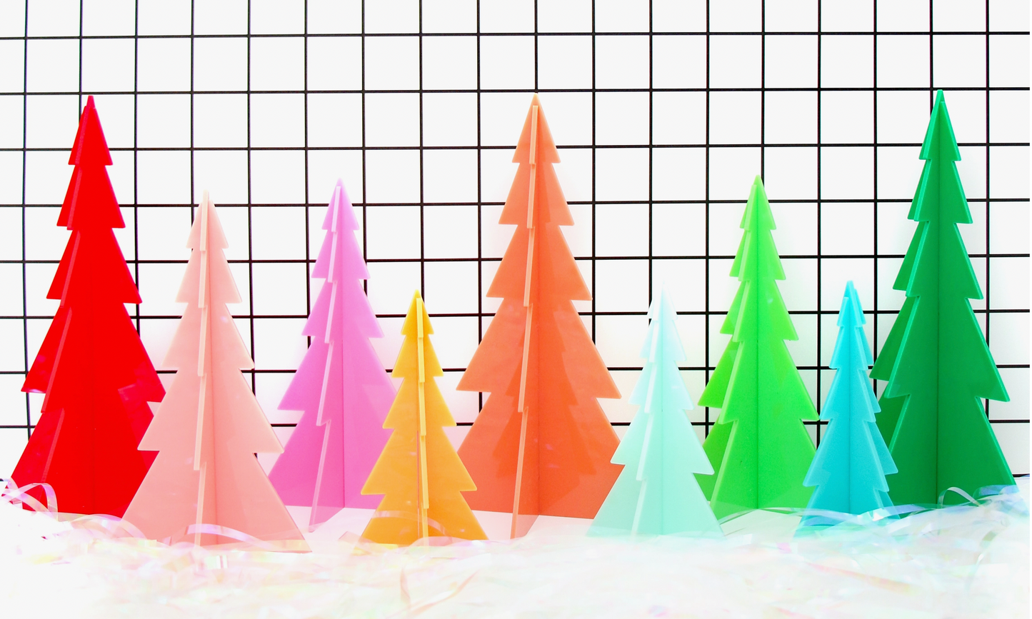 Acrylic Christmas Tree Decor Set of 3
