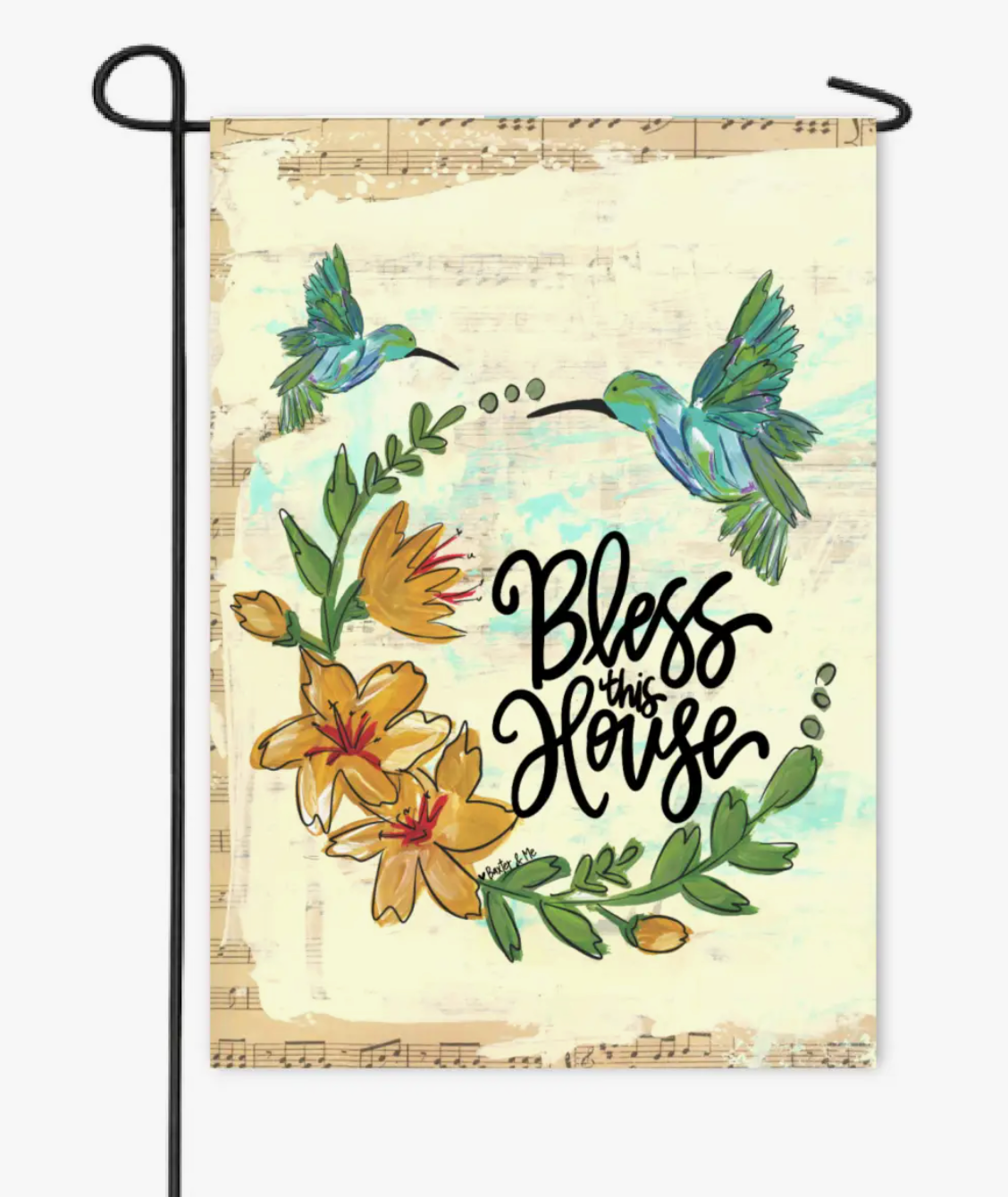 Bless this House Hummingbird Garden Flag