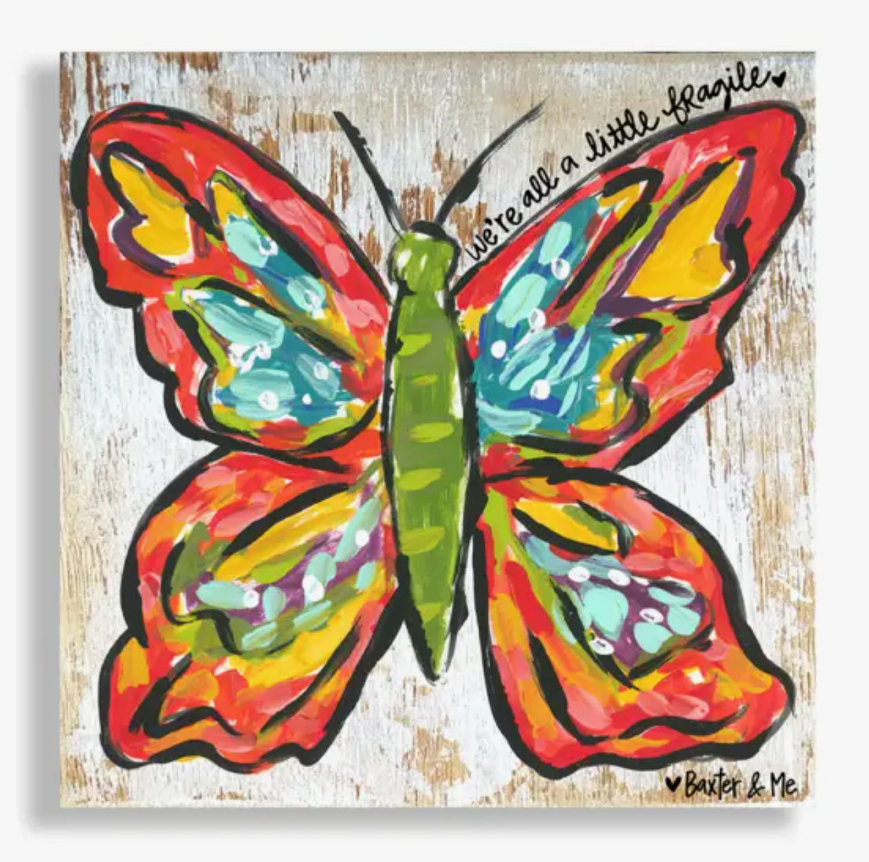 Fragile Butterfly Wrapped Canvas