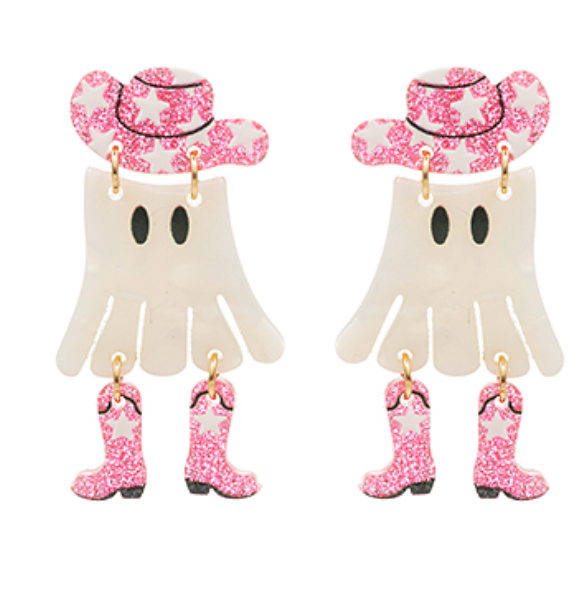 Linked Hat & Boot Ghost Earrings