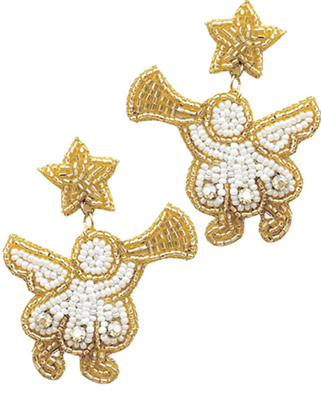Beaded Angel Earrings