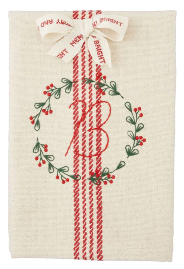 Initial Holiday Tea Towel