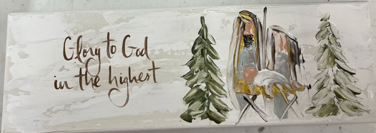 Hand Painted 4x12 Nativity Block