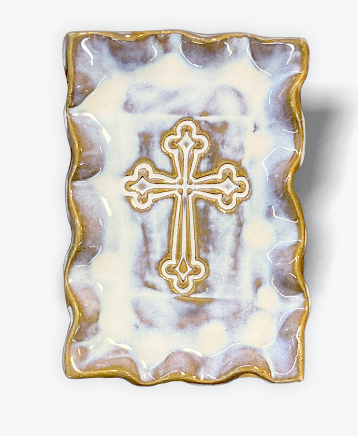 Tab Boren Pottery Ruffled Cross Tray