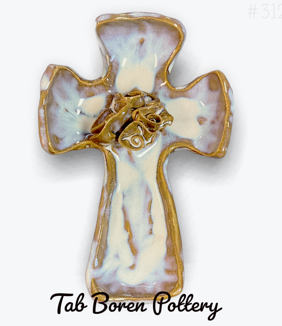 Tab Boren Pottery 2023 Large Rose Cross