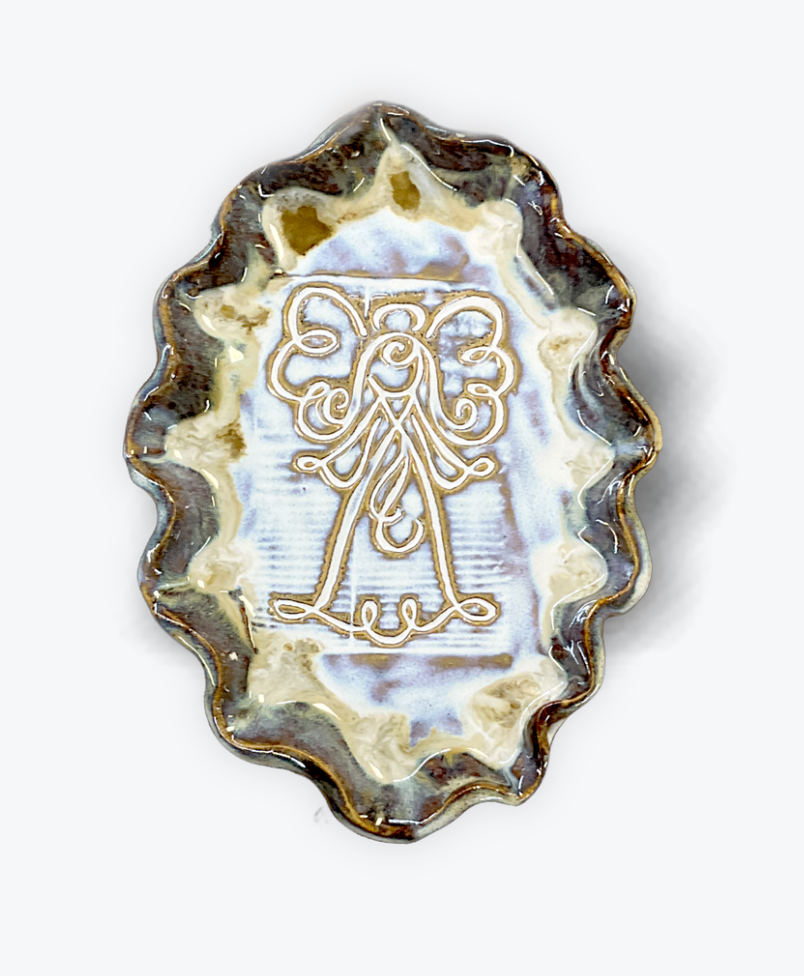 Tab Boren Pottery Ruffled Angel Plate
