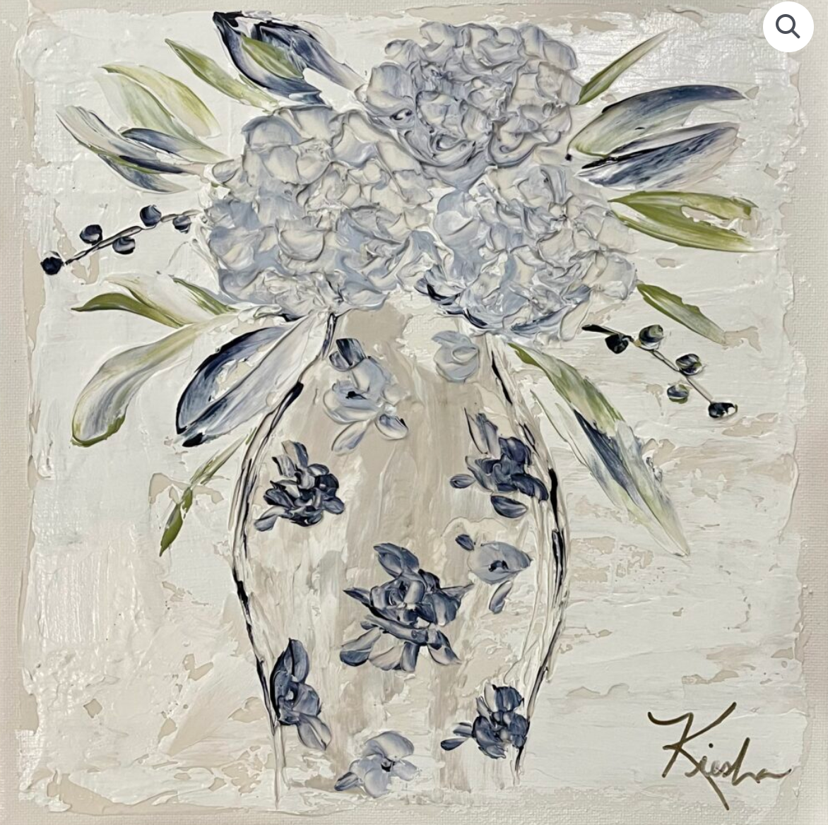 Southern Cotton Mill GA Light Blue Hydrangea Canvas