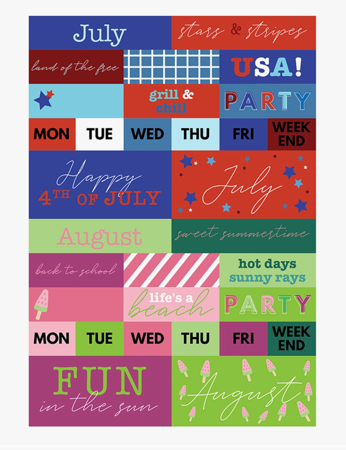 Seasonal Monthly Planner/Calendar Stickers