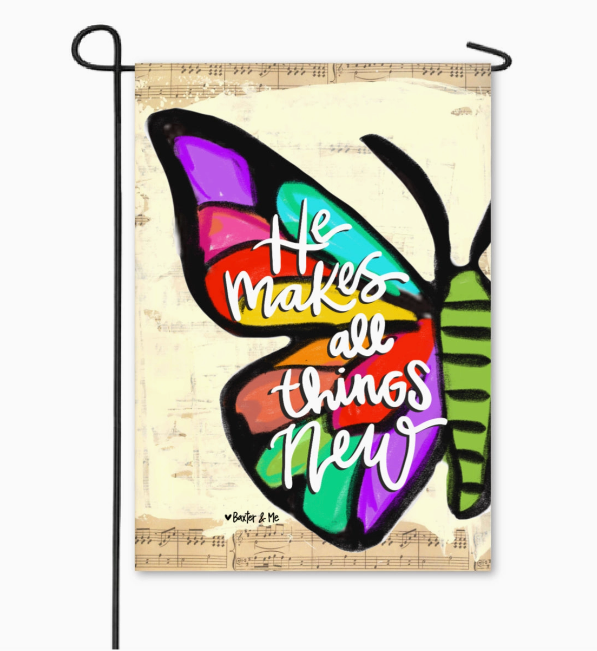 He Makes All Things New Butterfly Garden Flag