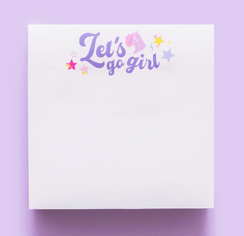 Let's Go Girl Sticky Notes Pad