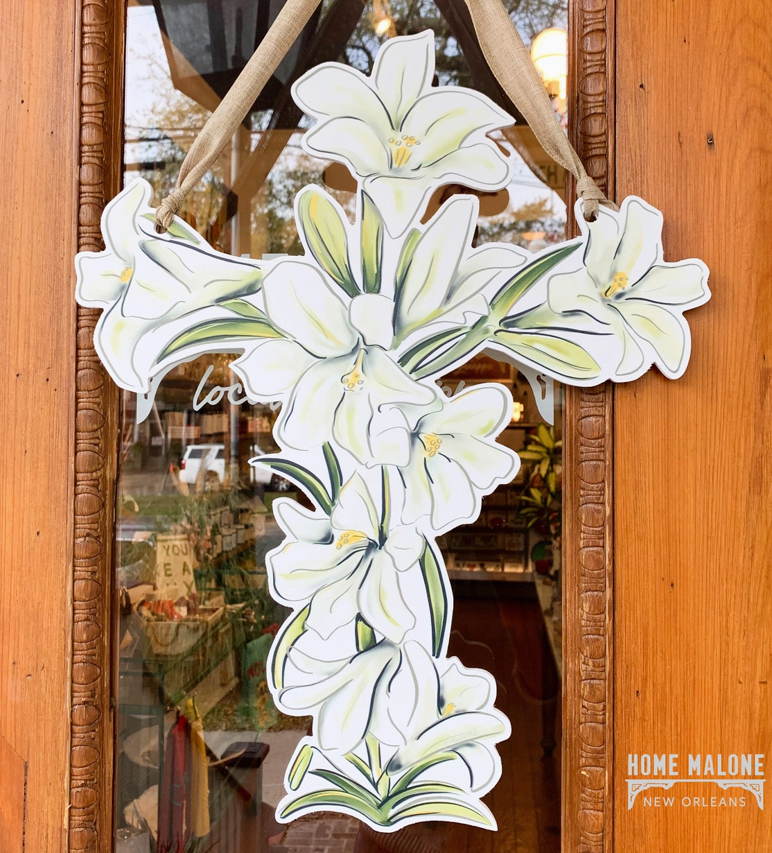 Easter Lily Cross Door Hanger