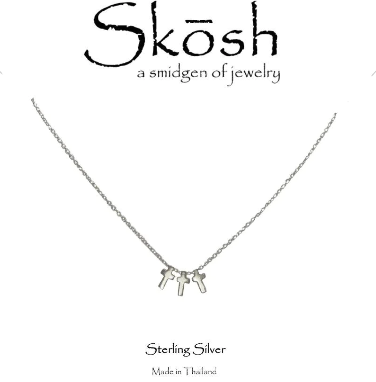 Skosh Drop 3 Small Cross Necklace